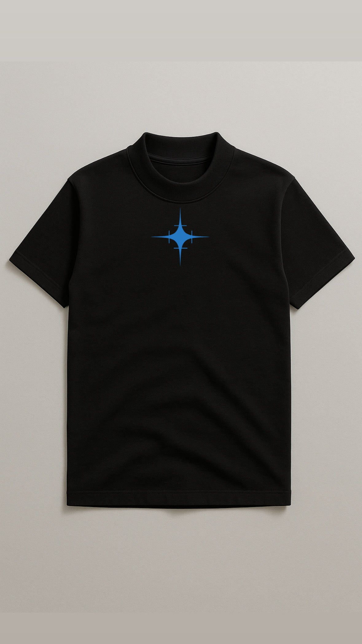 Playera Semi Oversize Negra Gramaje 305